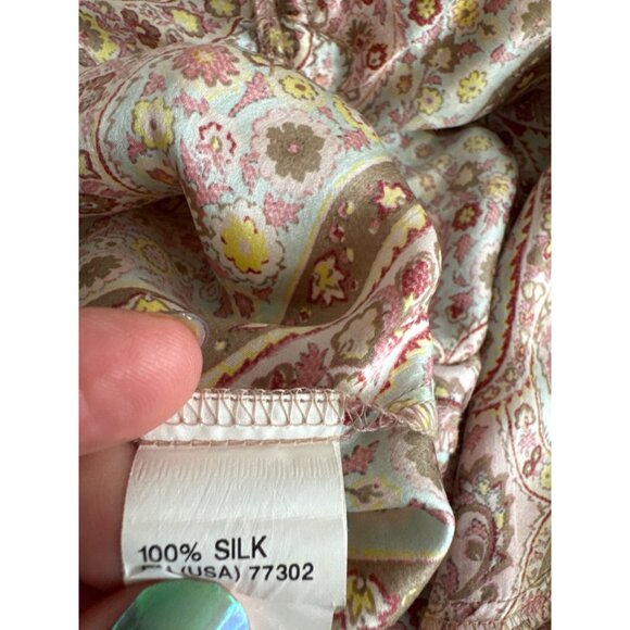 Zara Woman Paisley Silk Ruffle Dress size large Boho Chic Summer Style - Picture 8 of 8